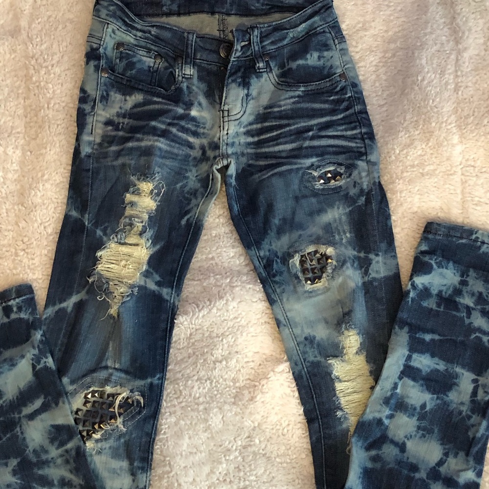 Boutique studded ripped jeans